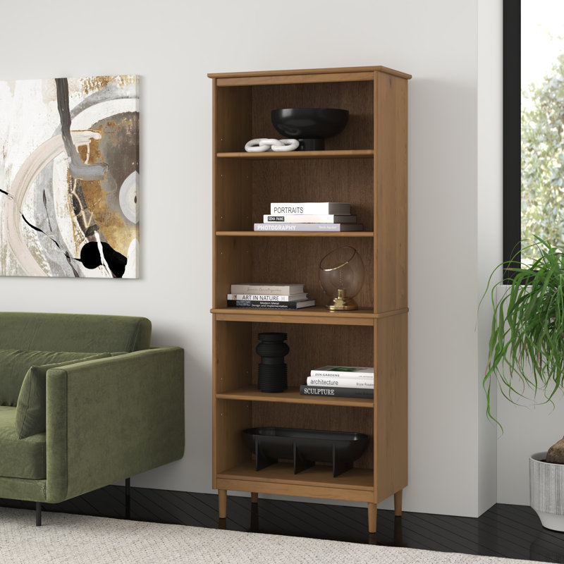 Bibliothèque standard en bois massif H 70 "x l 29" Speth, Caramel