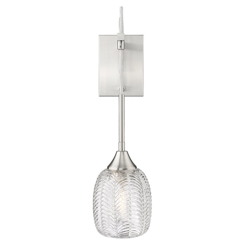 Applique murale 1 lumière 5,5 po Azam, Nickel satiné