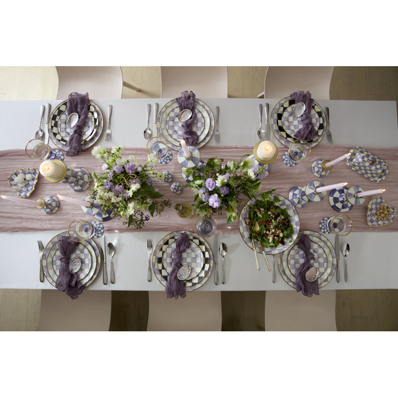 Violet Check Wine Glass