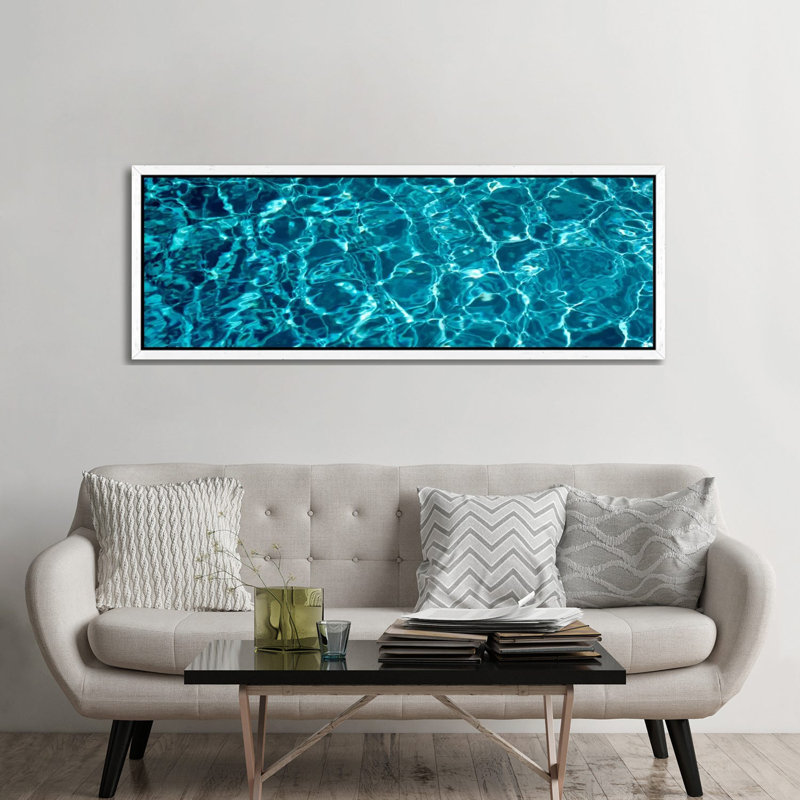 Swimming Pool Ripples Sacramento Ca Usa 1 Piece Panoramic Wall Art on Canvas, 182.88 cm H x 60.96 cm W, White Floater Framed