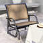 Fauteuil oscillant respirant en filet avec structure en métal et tissu d'extérieur de qualité extérieure brun
