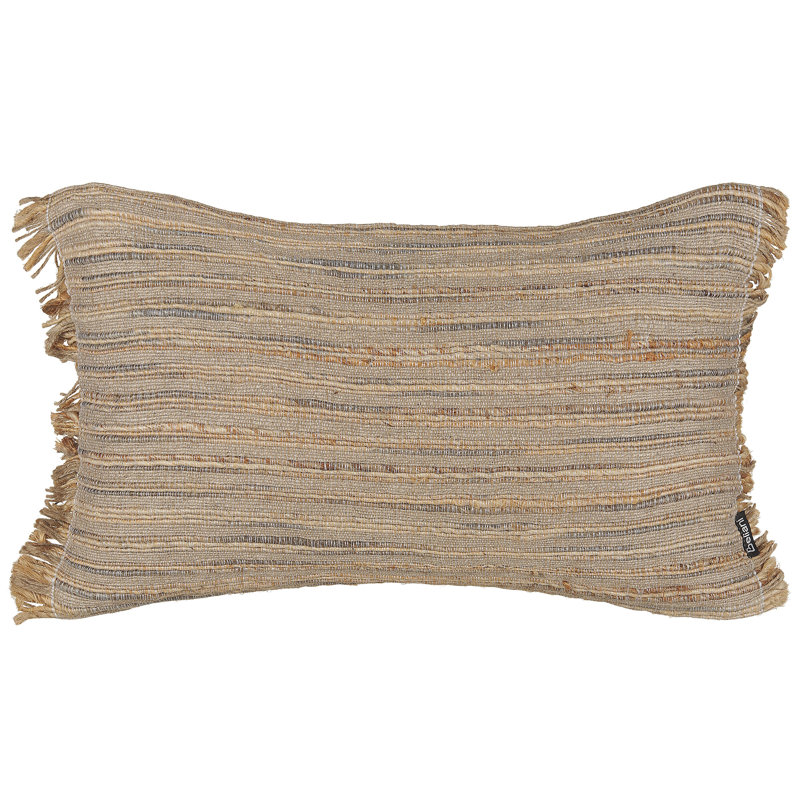 LEDUM Striped Beige Rectangular Lumbar Cushion