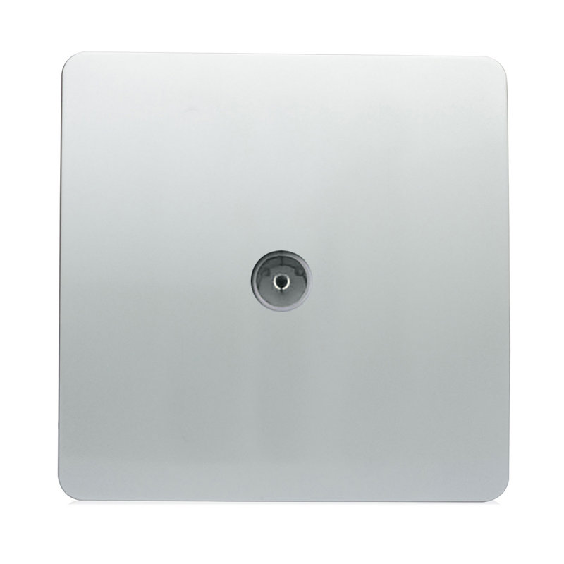 Trendi Switch 1 Gang Female Co-Axial Television Socket, Silver