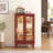 2 Doors Curio Cabinet With Tempered Glass Doors, Curio Cabinets With Mirrored Back Panel And Adjustable Shelves