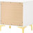 White And Gold 2-Drawer Rectangular Nightstand