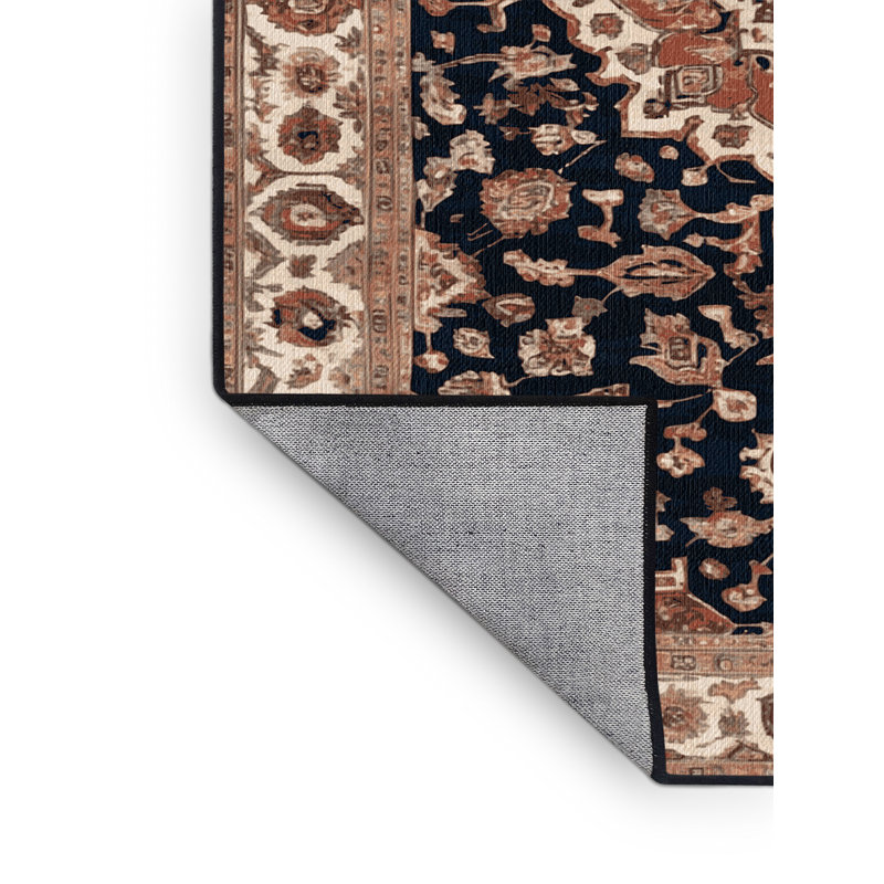Tapis brun lavable à la machine, Rond 3 pi