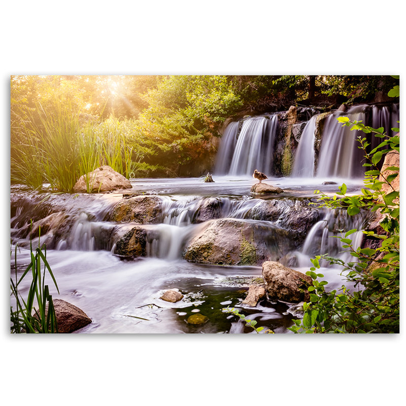 Waterfall At Sunset - Wrapped Canvas Print, 70cm H x 100cm W