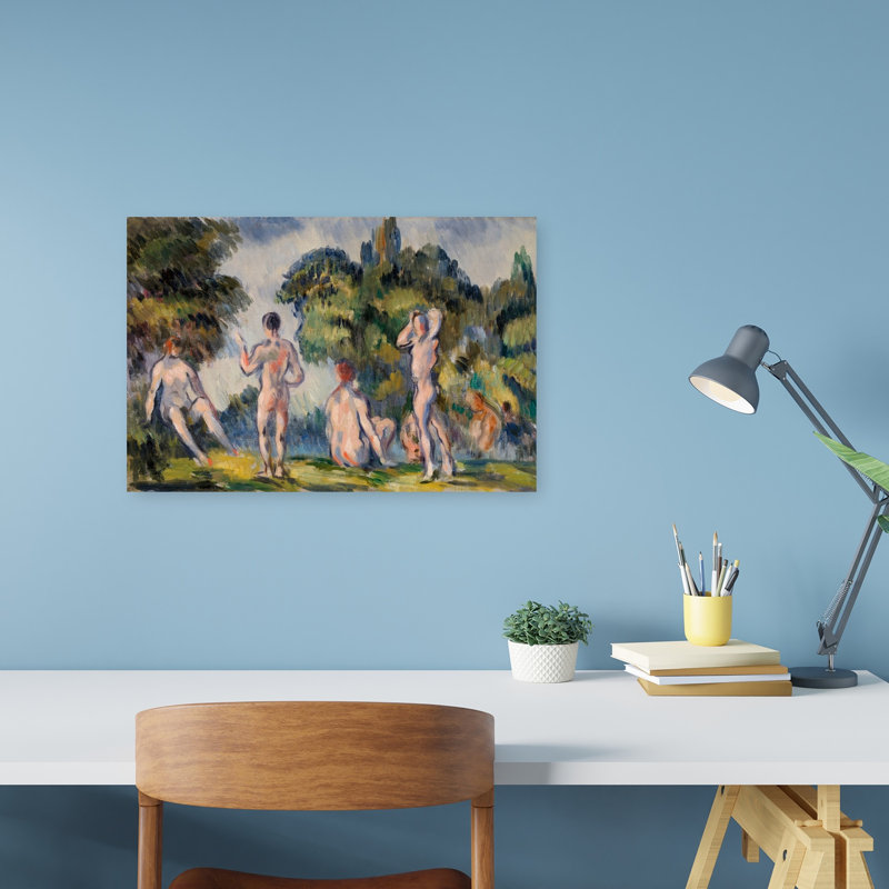 Baigneuses, 1890-1894, paysage abstrait contemporain, estampe murale d'été, H 12 po x l 18 po