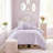 4 Piece Microfiber Embroidered Floral Comforter Set Purple Twin/Twin XL