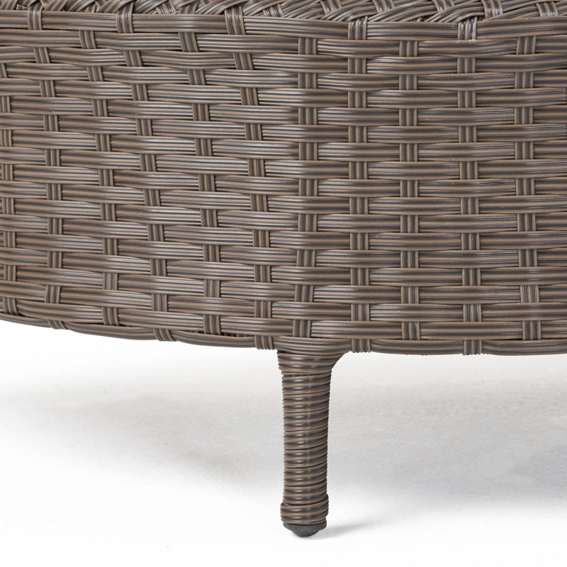 Avijit Wicker Outdoor Coffee Table , 35.5'' in. W 18'' in. D, Dark Brown