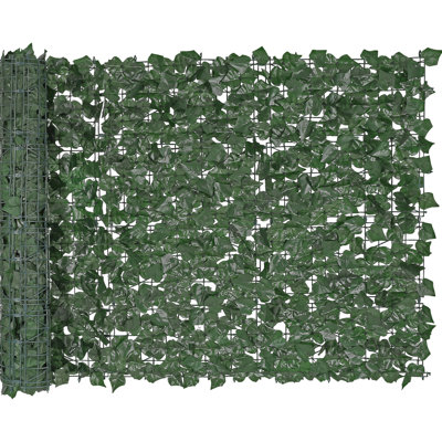 Clôture d'intimité Ivy, écran mural vert artificiel 39 x 98 po, clôture de lierre verte avec joint renforcé, décoration de feuilles de vigne en fausses haies pour jardin extérieur, cour, balcon, décoration de patio