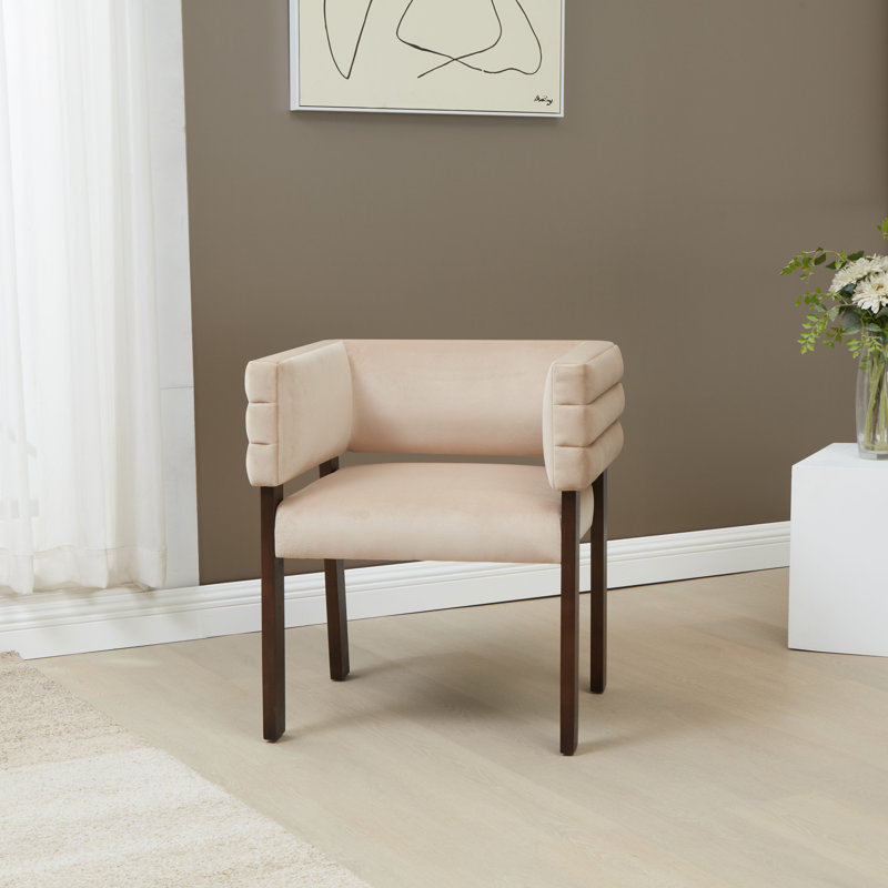 Phineus Velvet Dining Chair, Light Brown