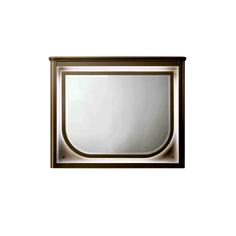 Laveda Pearl White Finish Mirror W/LED