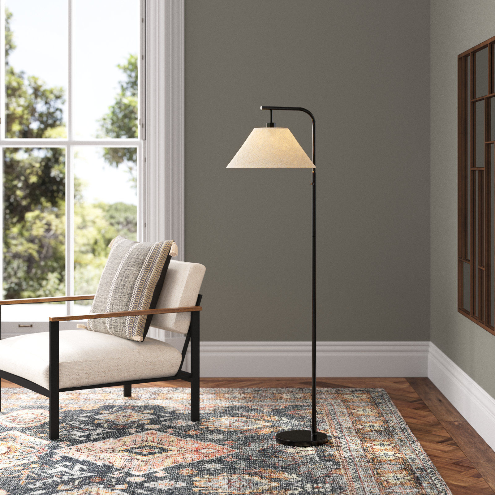 Westwick 58'' Floor Lamp, Black, Beige
