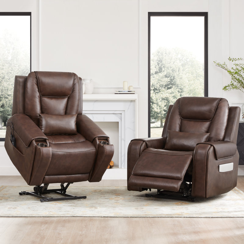 Fauteuil inclinable électrique de massage Carell, Brun