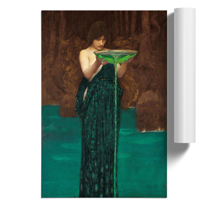 Circe Invidiosa by John William Waterhouse - No Frame Painting, 42cm H x 30cm W x 0.1cm D