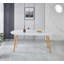 Table de salle à manger extensible avec 2 rallonges - largeur maximale de 70 po, plateau en panneau de fibres à densité moyenne et pieds en bois massif, peu encombrant pour les condos / cuisines (blanc)-87868596