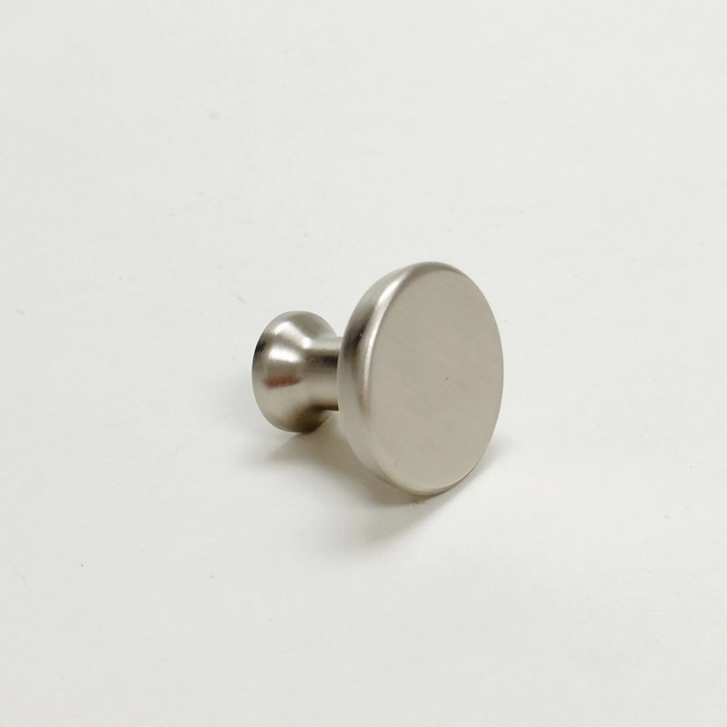 Solid Brass "Collin" Round Cabinet Knob, Brushed Nickel