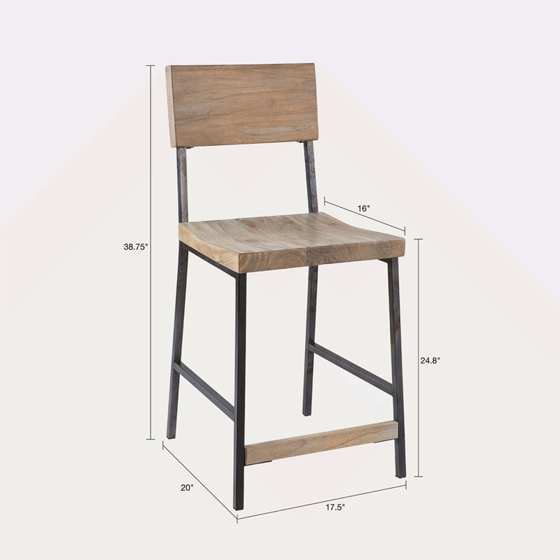 Tabouret de comptoir, Naturel/noir