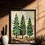 Art mural noir encadré pin noir - impression de décorations de Noël rustiques encadrées-1174834030