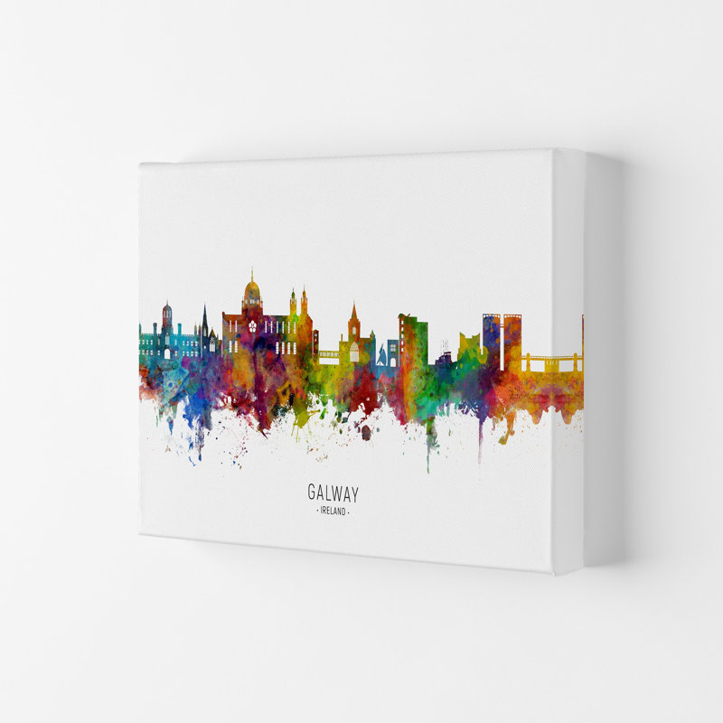 Galway Ireland Skyline by Michael Tompsett - Print, Wrapped Canvas, 42cm H x 59.4cm W x 4cm D