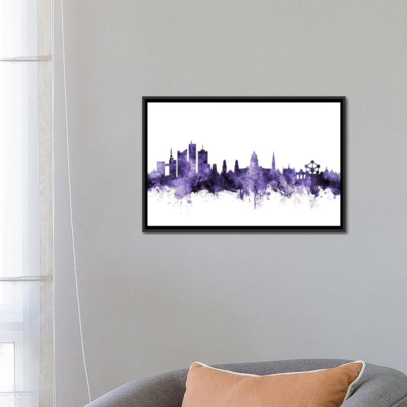 « bruxelles, belgium horizon » par michael tompsett, reproduction d’impression sur toile tendue, H 18 po x l 26 po x P 1,5 po