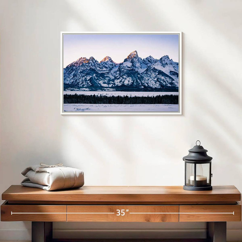 Jackson Hole Grand Teton, Cadre flottant blanc, 19 po x 13 po