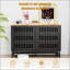 Commode double à 6 tiroirs avec grille à lattes, style moderne, solution de rangement de haute qualité