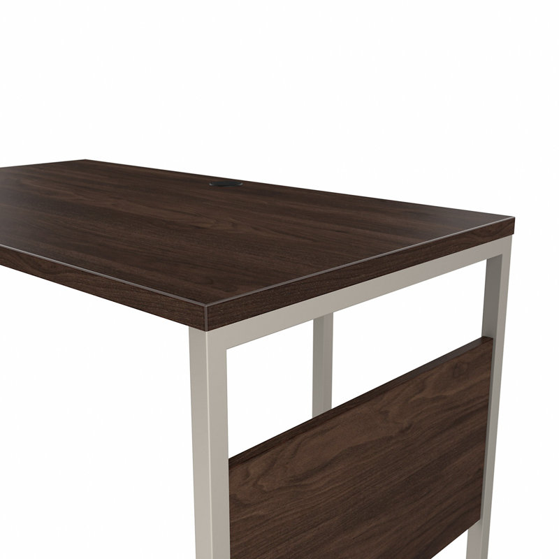 Hybrid L-Shaped Computer Desk Office Set in Black Walnut - Reversible, Brown