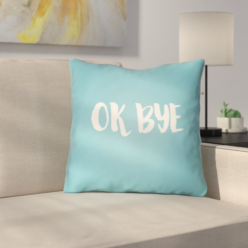 Indoor/Outdoor Throw Pillow, 20" H x 20" W x 4" D, Black