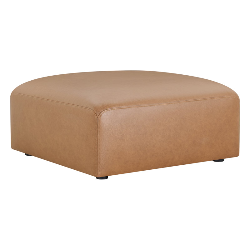  Morell 35.4" Genuine Leather Square Ottoman