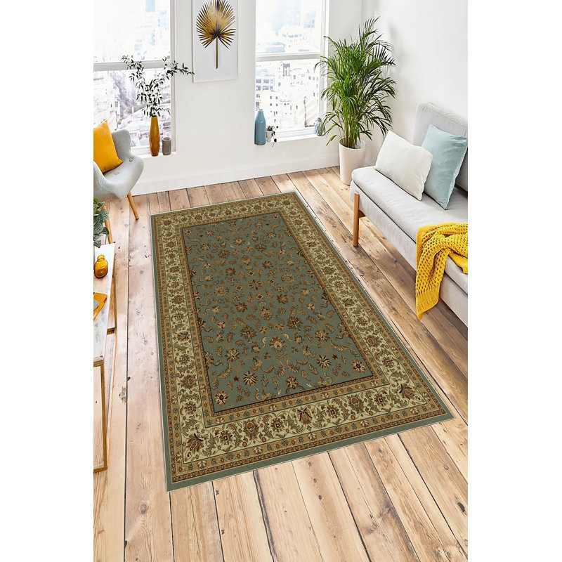 Light Blue Area Rug (2.6 x 4.0 ft), 100% Polyester, 650 g/m², Pile Height: 0.2 in | Antibacterial, Eco-Friendly, Non-Slip PVC Dot Underside | Machine Washable, Digital Printing | Perfect for Living Room & Bedroom Decor