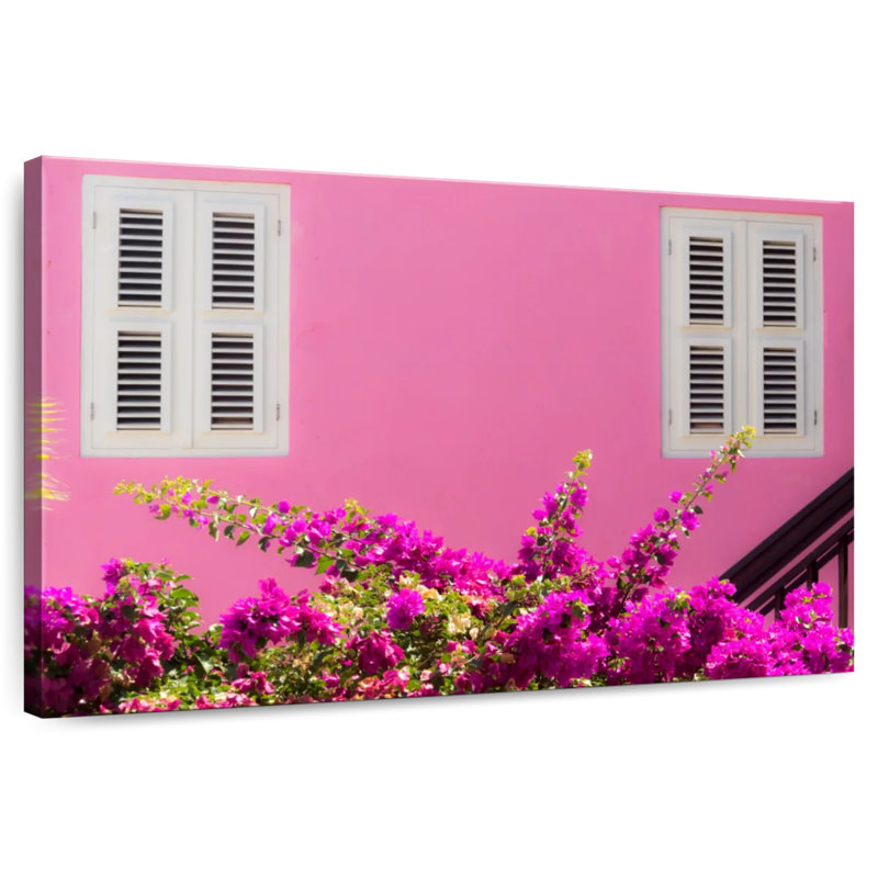 Lilie Bubble Gum Pink House, 16" H x 24" W