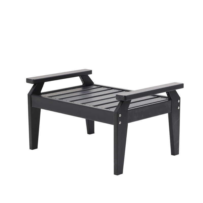 Stas - Repose-pieds avec coussin - Structure noire et coussins gris