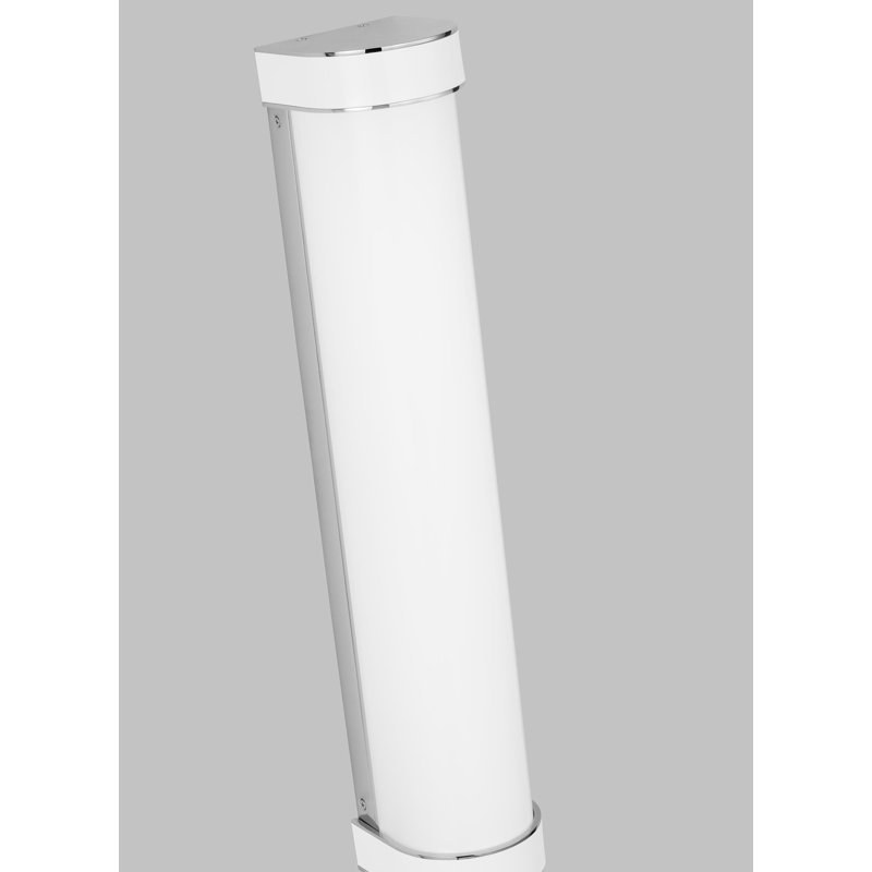 Monroe 24" Dimmable LED Outdoor Cylinder Vanity Light in Polished Nickel