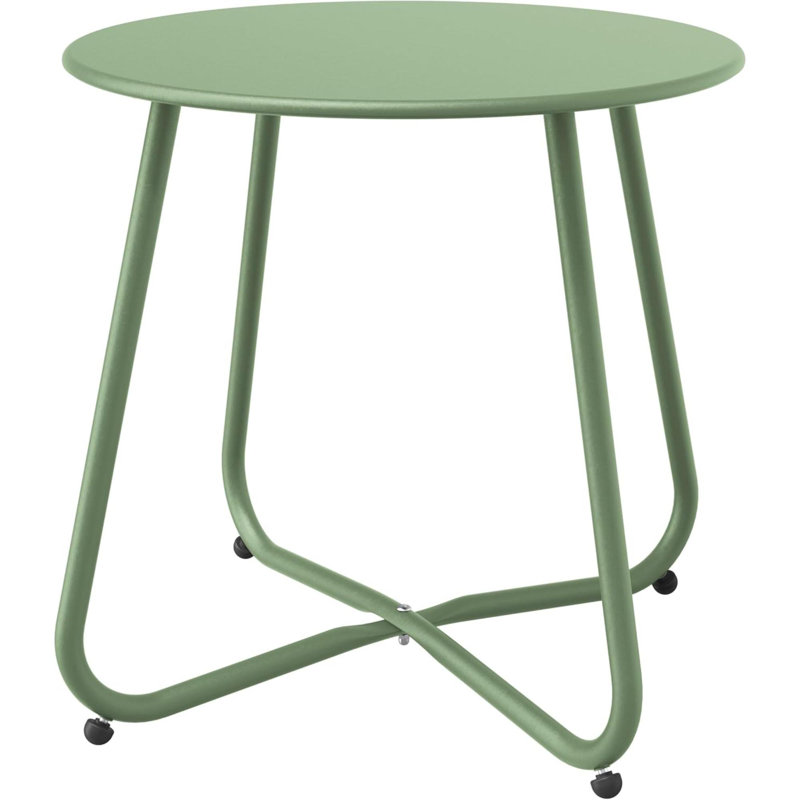 Bean Side Table 18" Weatherproof Steel Outdoor Indoor Side Table For Garden Balcony Pool & Tailgate Rust Resistant  Portable End Table