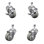 3 Inch_Polyurethane Wheel Swivel 12mm Threaded Stem Caster Set 2 Brakes