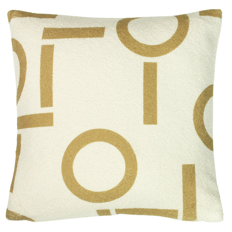 Geometric Black Square Cushion Cover, Honey