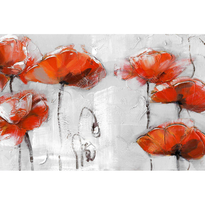 "Fleurs rouges" sur toile