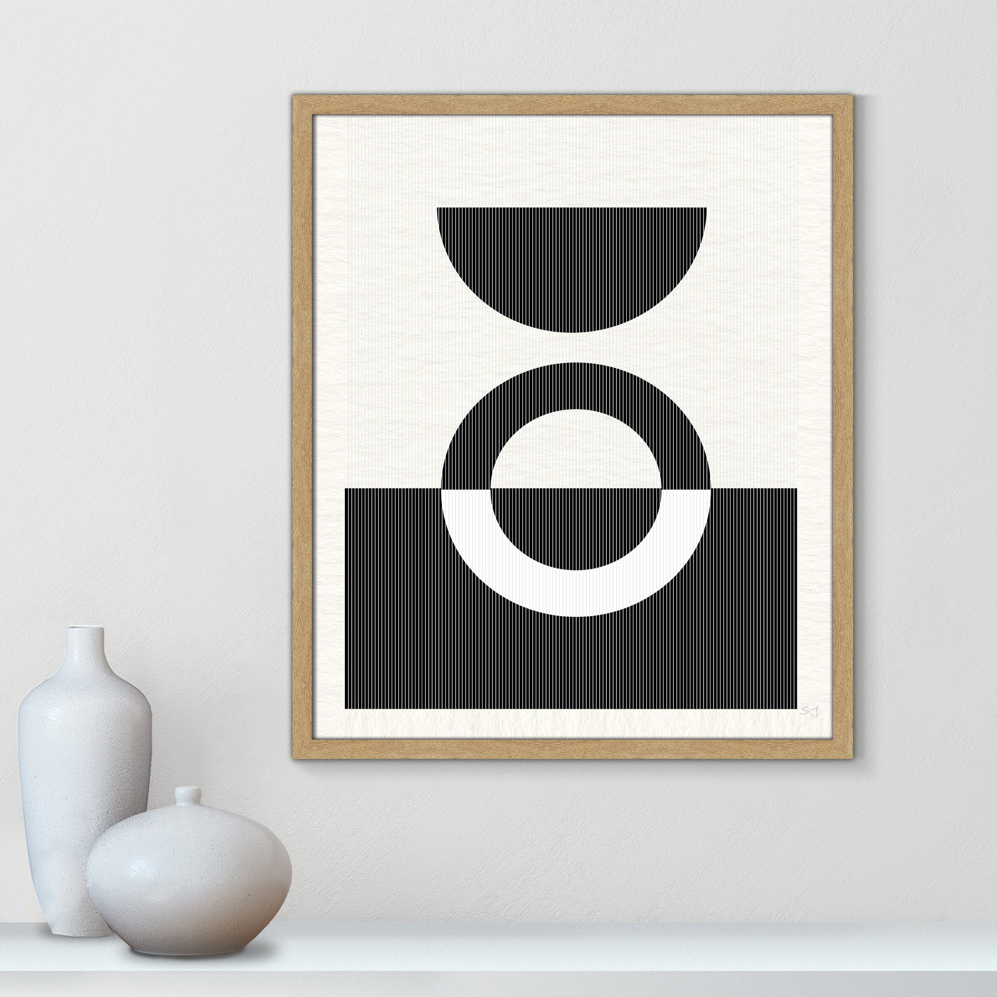 Eclipse III, 25.5" H x 21.5" W x 0.75" D, Natural Framed