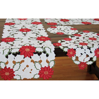 Samsel Embroidered Cutwork Table Topper