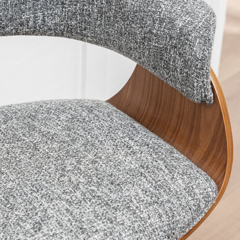 Devlin Linen Fabric Upholstered Swivel Mid-Century Stool, Bar Stool (29.5" Seat Height)