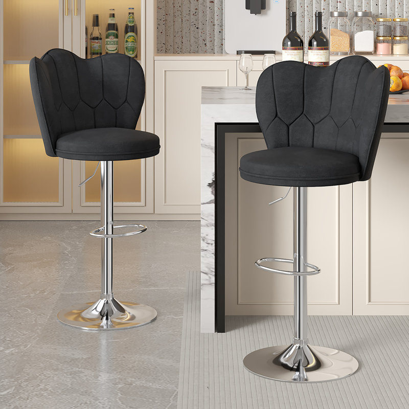 Swivel Adjustable Height Bar Stool, Black