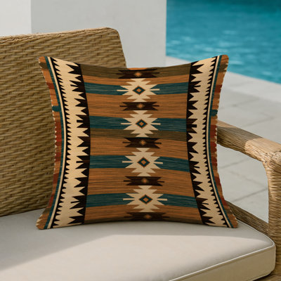 Arrowhead Geometry Southwestern Patterns Indoor and Outdoor Throw Pillow