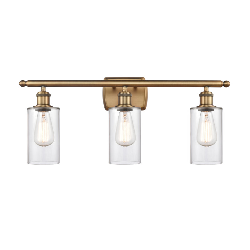Éclairage de salle de bain à intensité variable à 3 lumières Mallette, Transparent, Ampoule DEL rétro de 3,5 watts