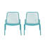 Chaise empilable d'extérieur, assise en maille, 66 x 56,5 x 66 cm, couleur turquoise, style moderne, résistante aux intempéries, 66 x 56,5 x 66 cm