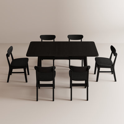 Solid Wood Extendable Dining Table with Seamless Expansion from 47.2 to 63 Inches, Seats 4 to 8 People, Walnut Finish, Easy Assembly, Perfect for Dining Room, Kitchen, and Living Room