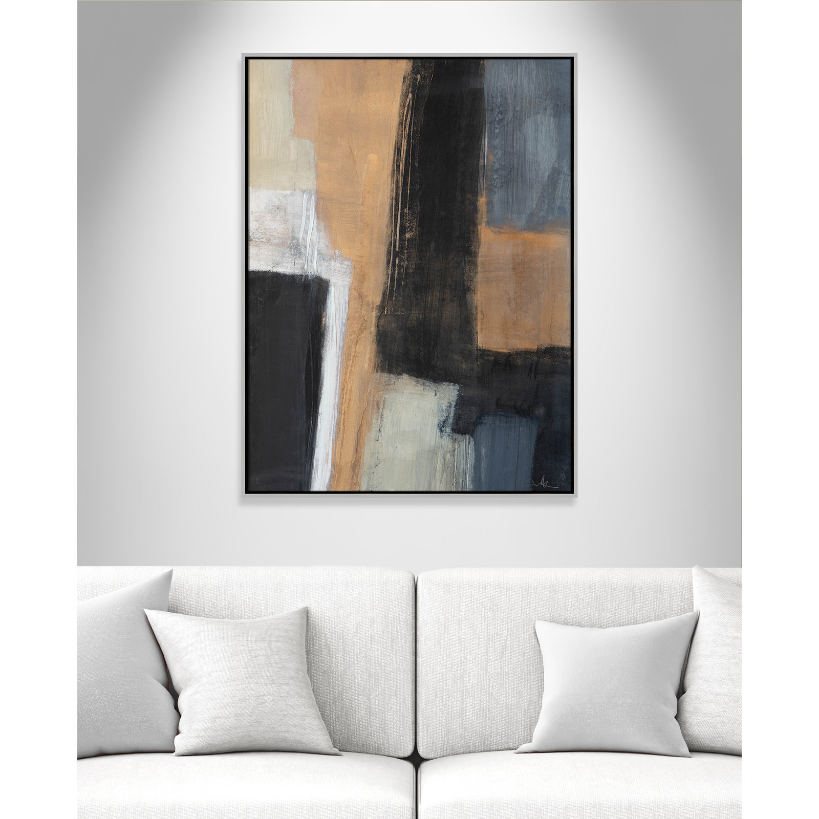 Calderon "Metallic Slate I" Print, Silver, 41.5" H x 31.5" W x 2" D