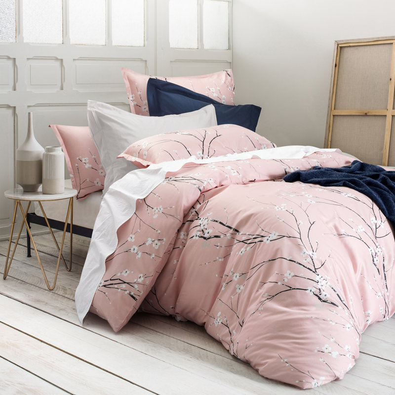 Sateen Floral Duvet Cover, Super King Duvet Cover + 2 Pillow Cases