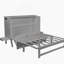 Lit escamotable avec port USB et tablettes amovibles de chaque côté, lit escamotable en pin massif pour bureau personnel, chambre d'amis-108780395-108780392